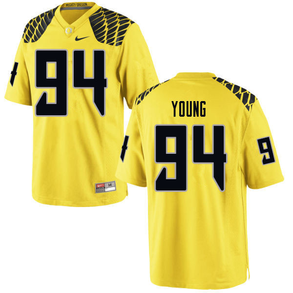 Men #94 Malik Young Oregn Ducks College Football Jerseys Sale-Yellow